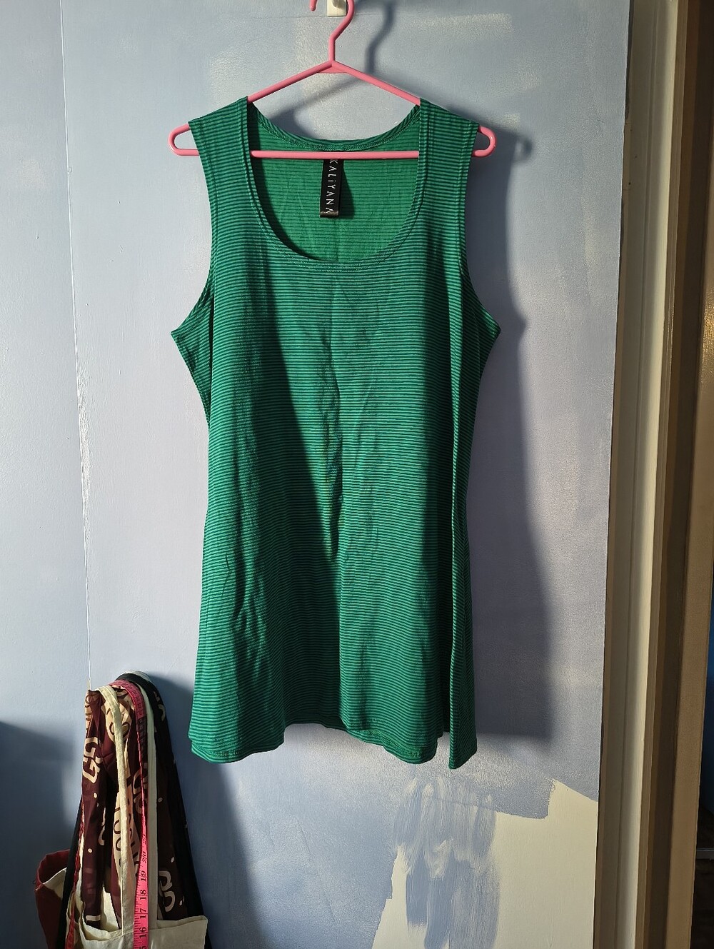 Kaliyana Green Stripe Cotton Dress Tunic 2 XL+ - Picture 4 of 7